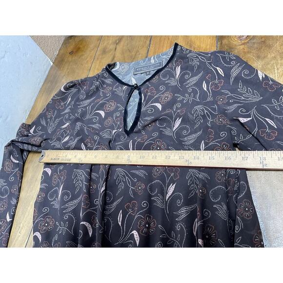 DOUBLE D RANCH Floral Brown Sheer Cottage Core Size Medium Boho - Picture 7 of 10